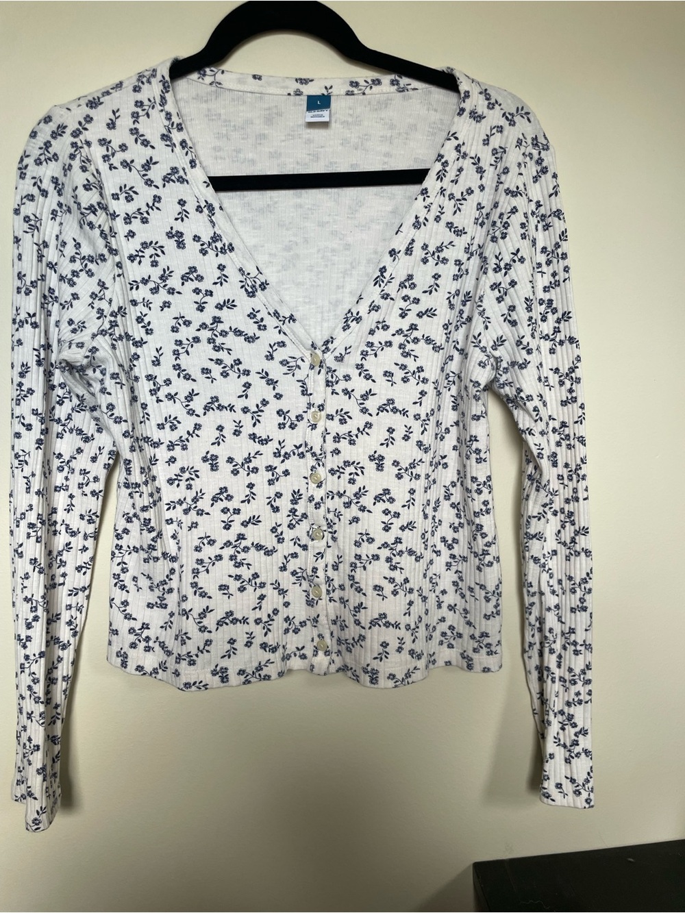 Old Navy Floral Button-Front Ribbed Cardigan